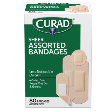 Sheer Bandages, Assorted Sizes, 80 count